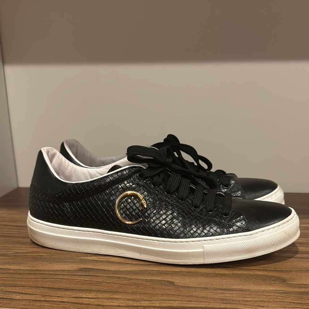 Roberto Cavalli Black and Gold Sneakers